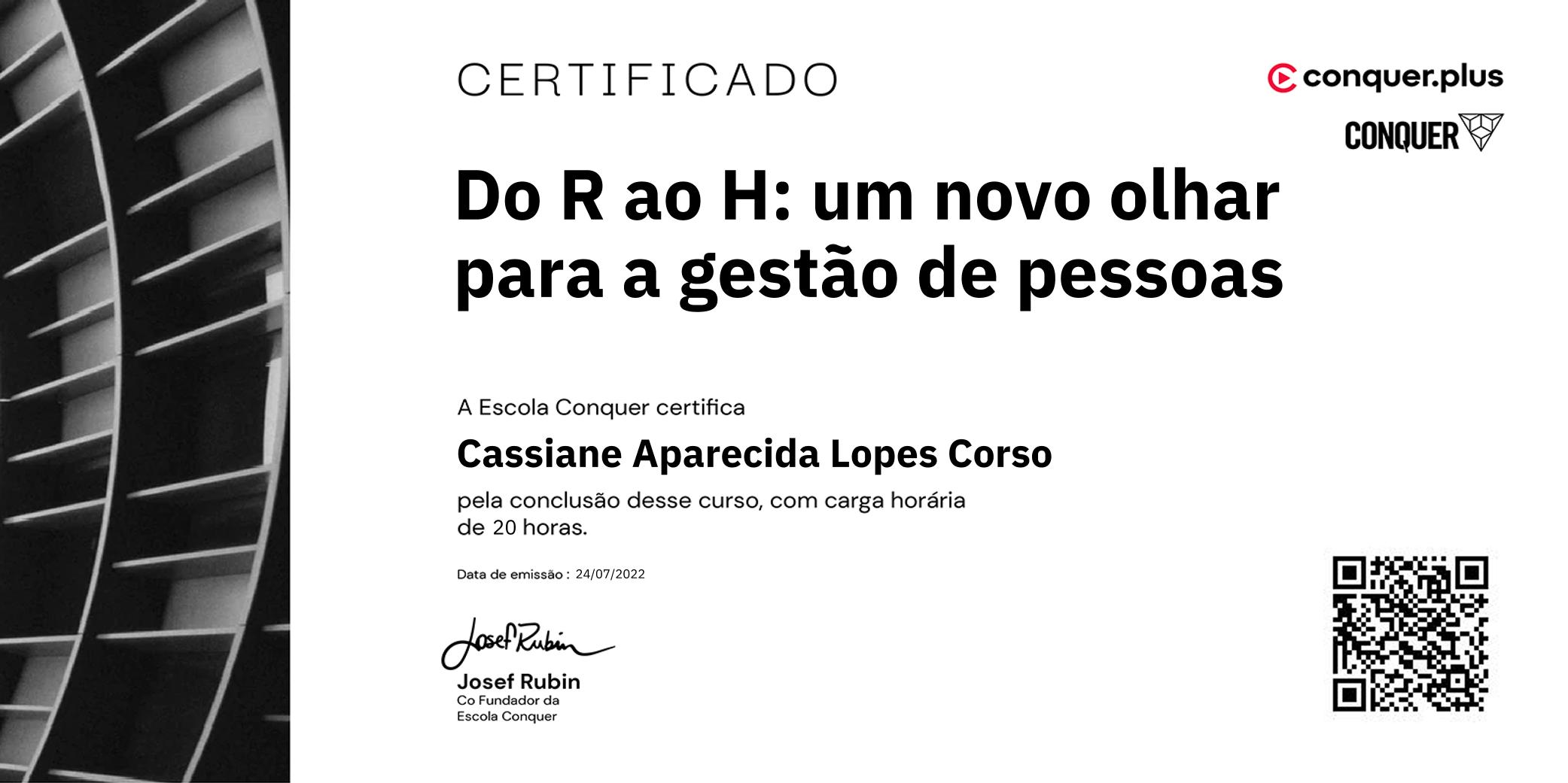 Certificado de Do R ao H: um novo olhar para a gestão de pessoas